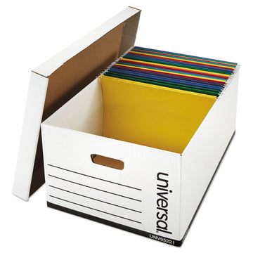 Universal® Medium-duty Easy Assembly Storage Box, Legal Files, White, 12-carton freeshipping - TVN Wholesale